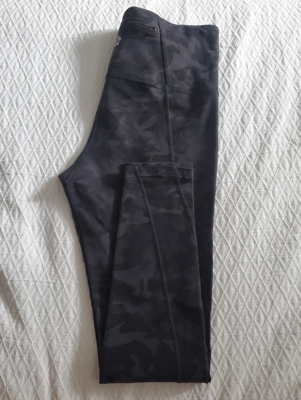 Tuff Athletics Black Camo Women’s High-Rise Wide Band Tummy Support Leggings
